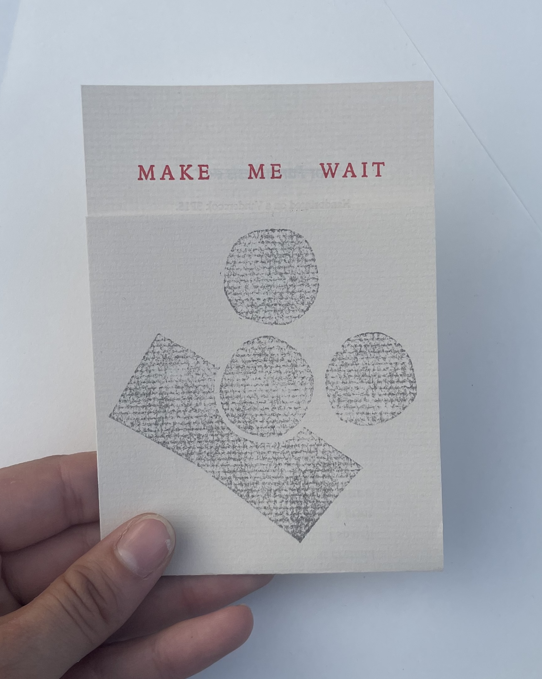 Broadside of "Make Me Wait"