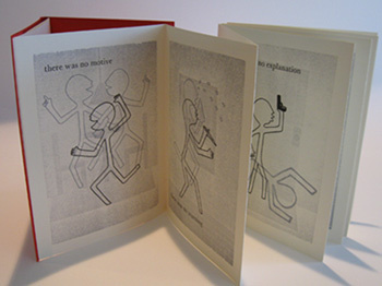 An accordion book by Emily Martin featuring illustrations of people