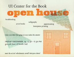 University of Iowa Center for the Book Open House poster