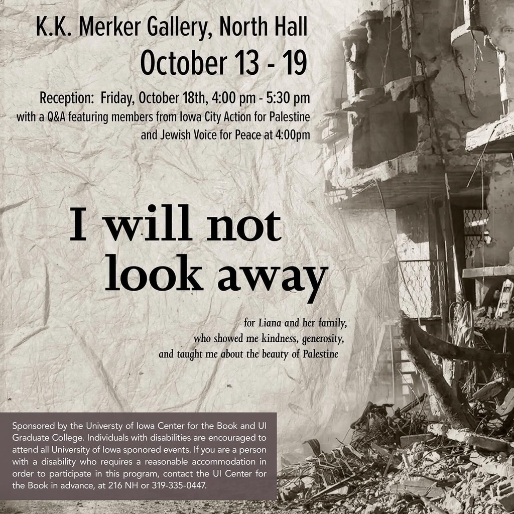 Gallery reception for Clara Reynen's "I will not look away" promotional image