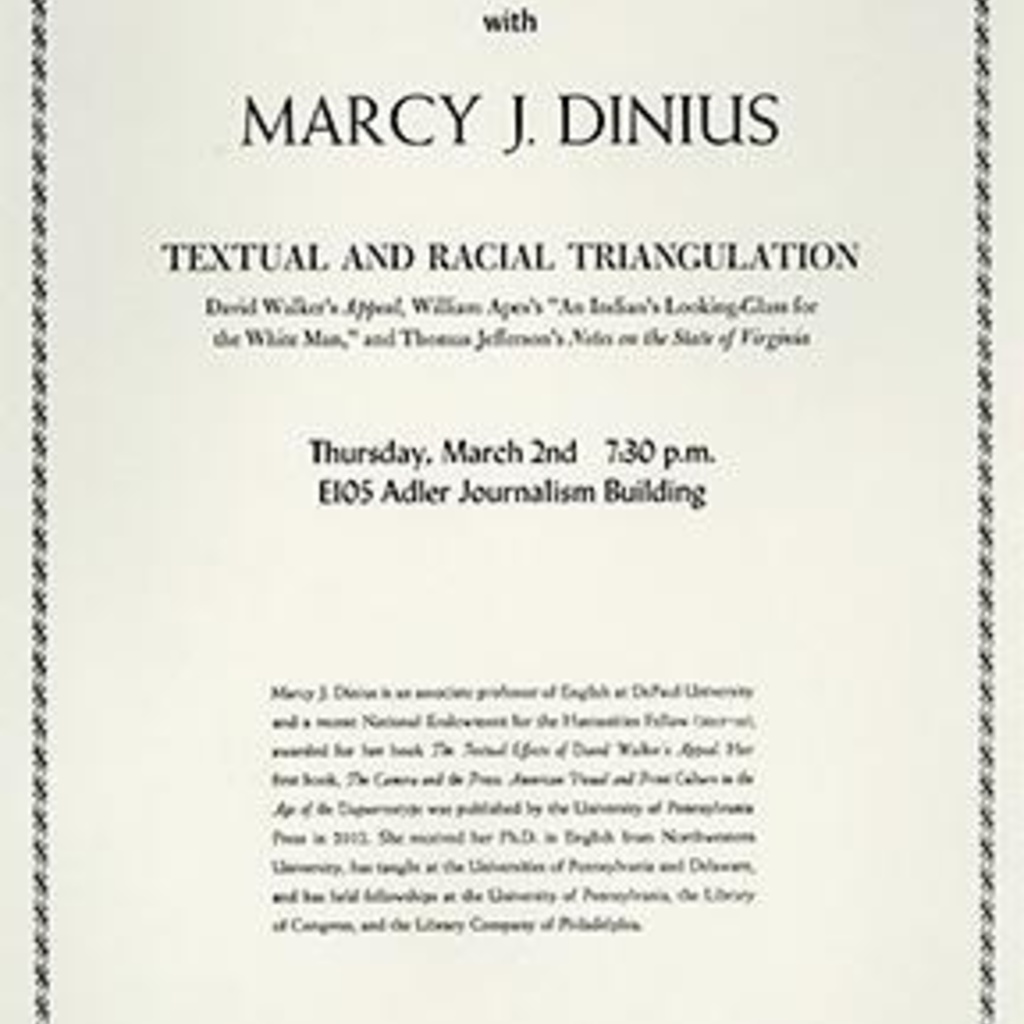 Brownell Lecture on the History of the Book with Marcy Dinius promotional image
