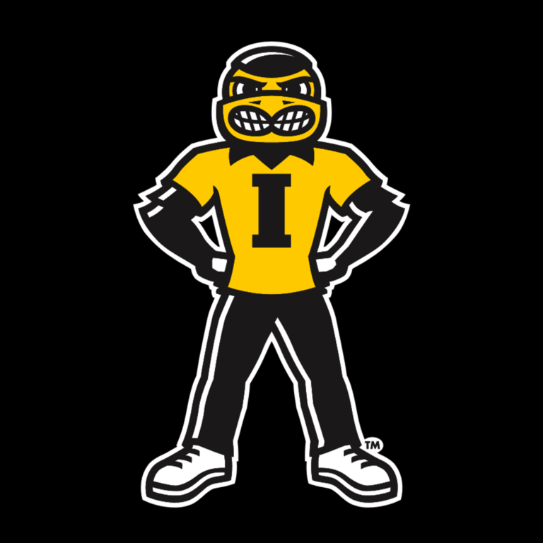 Herky the Hawkeye icon on black background